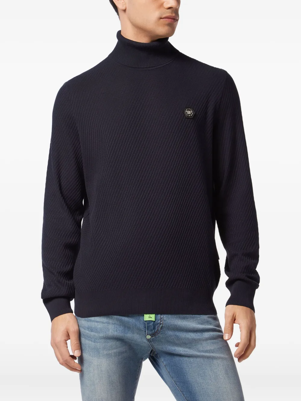 Philipp Plein logo-patch sweater Zwart