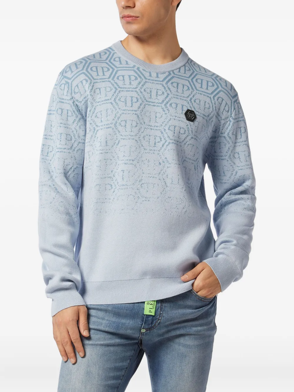 Philipp Plein monogram sweater Blauw