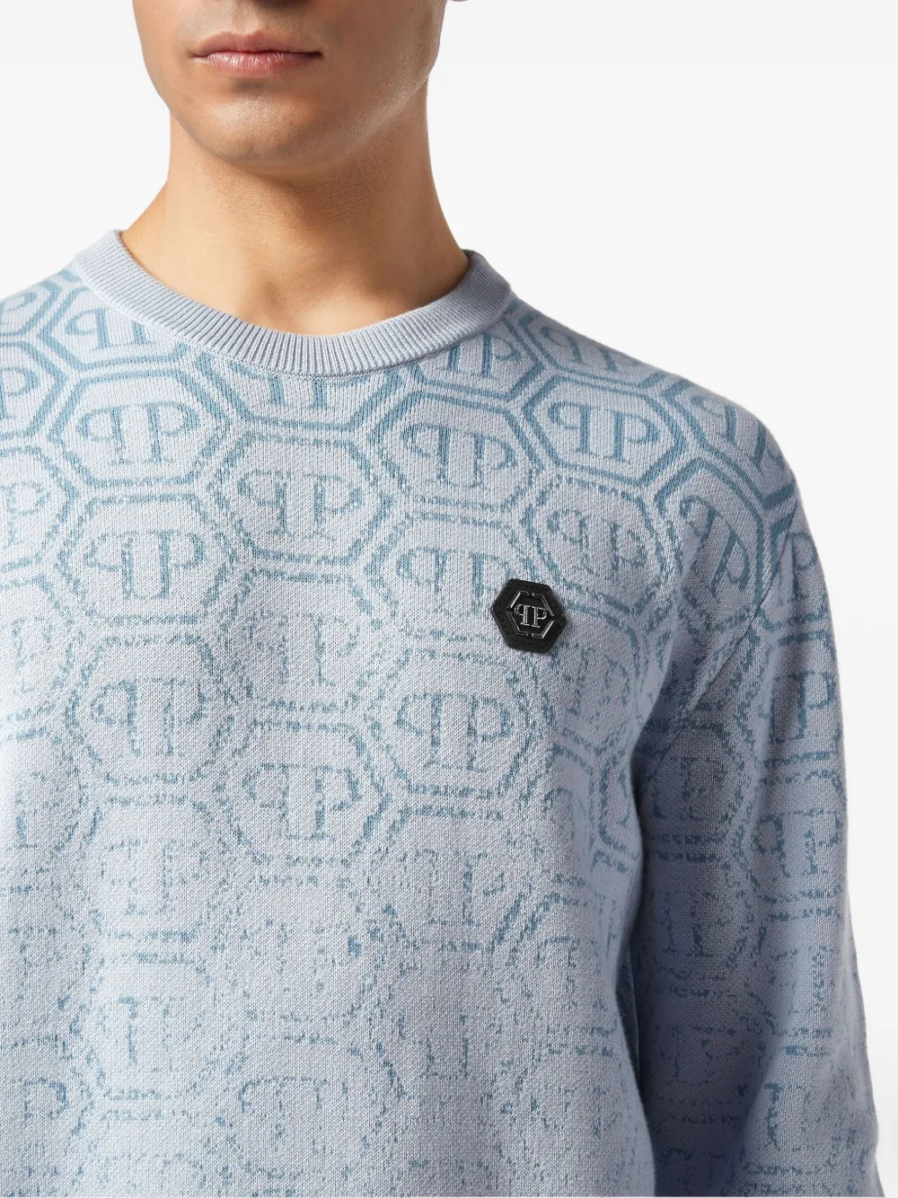 Philipp Plein monogram sweater Blauw