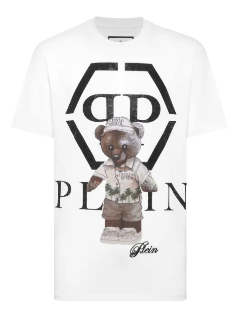 Philipp Plein T-Shirt mit kristallverziertem Teddy