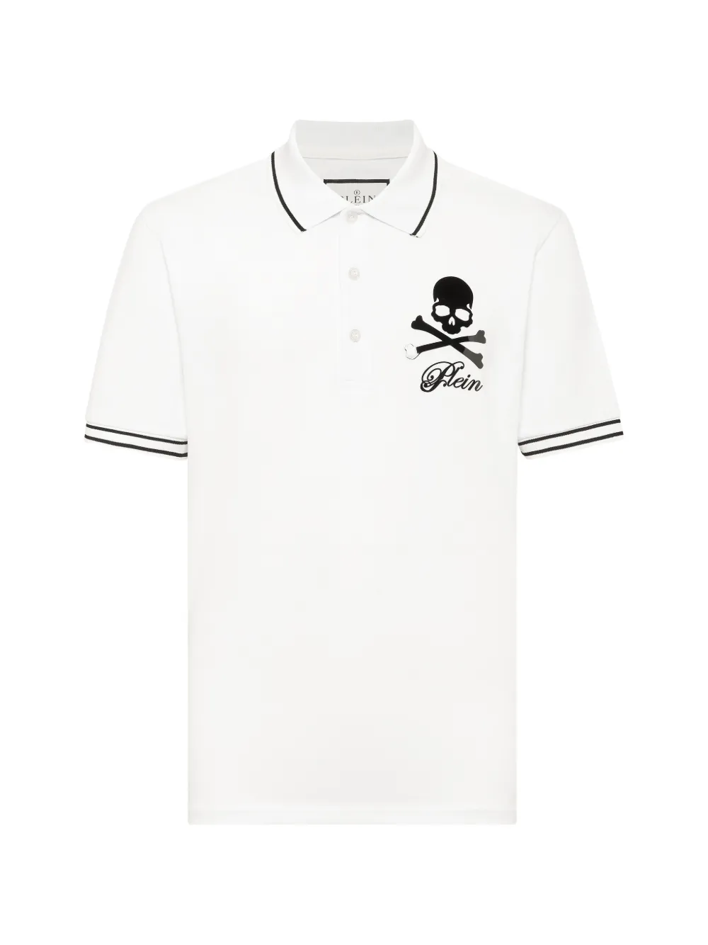 Philipp Plein Polo con applicazione - Bianco