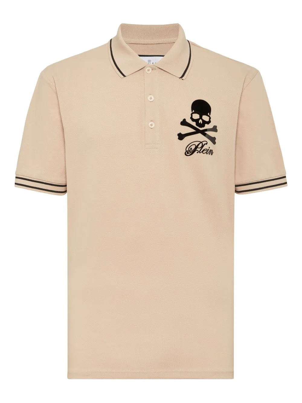 Philipp Plein Skull and Bones polo shirt Beige