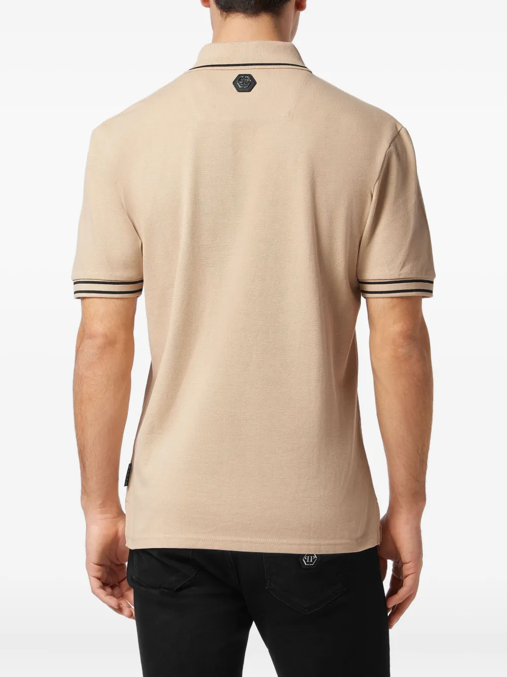 Philipp Plein Skull and Bones polo shirt Beige