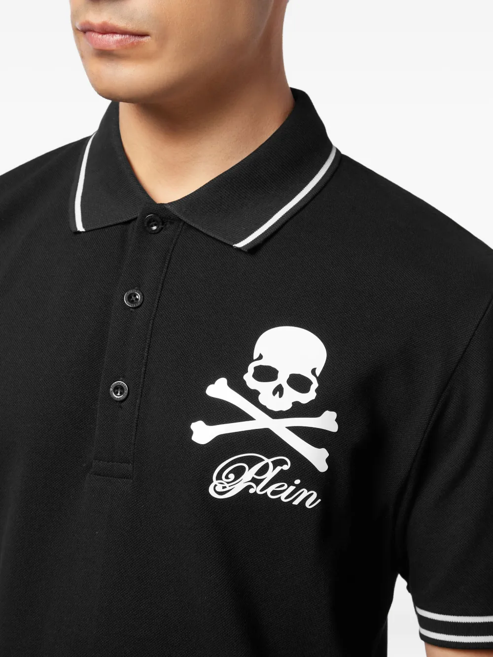 Philipp Plein Poloshirt met doodskopprint Zwart