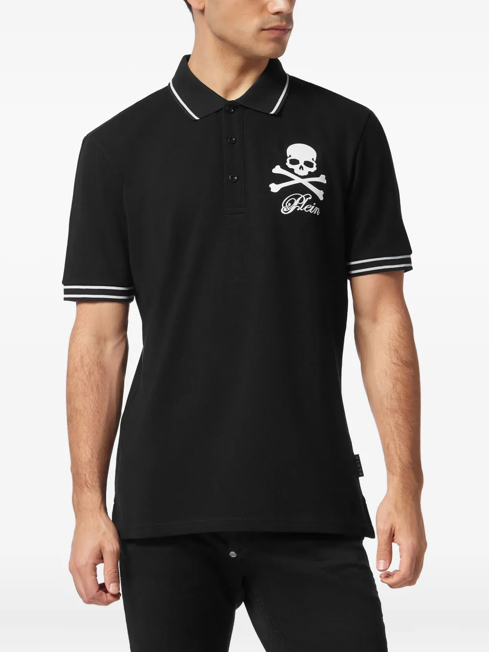 Philipp Plein Poloshirt met doodskopprint Zwart
