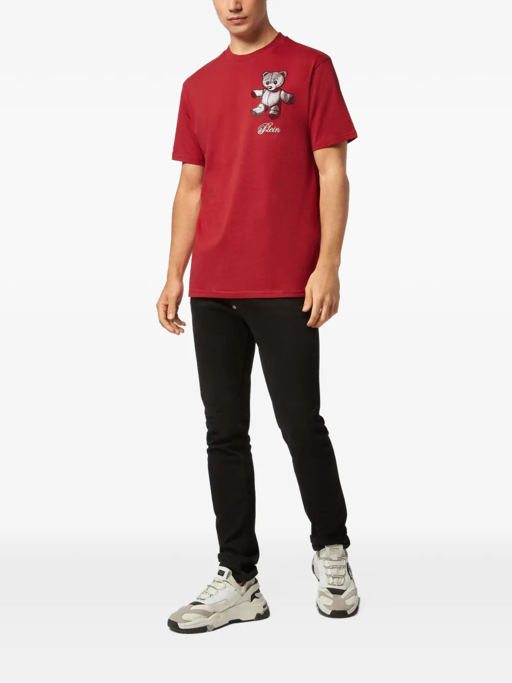 Philipp Plein T-shirt met teddybeerprint en stras Rood