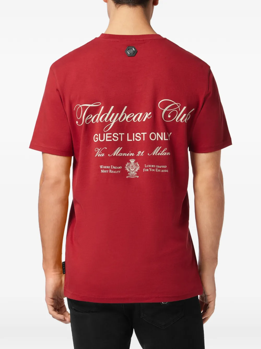 Philipp Plein T-shirt met teddybeerprint en stras Rood