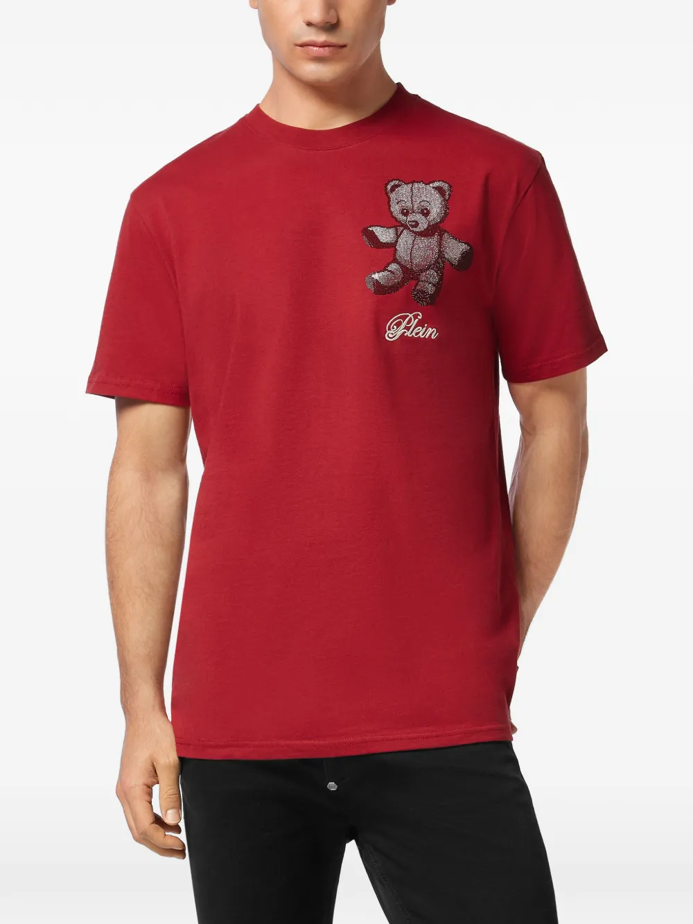Philipp Plein T-shirt met teddybeerprint en stras Rood