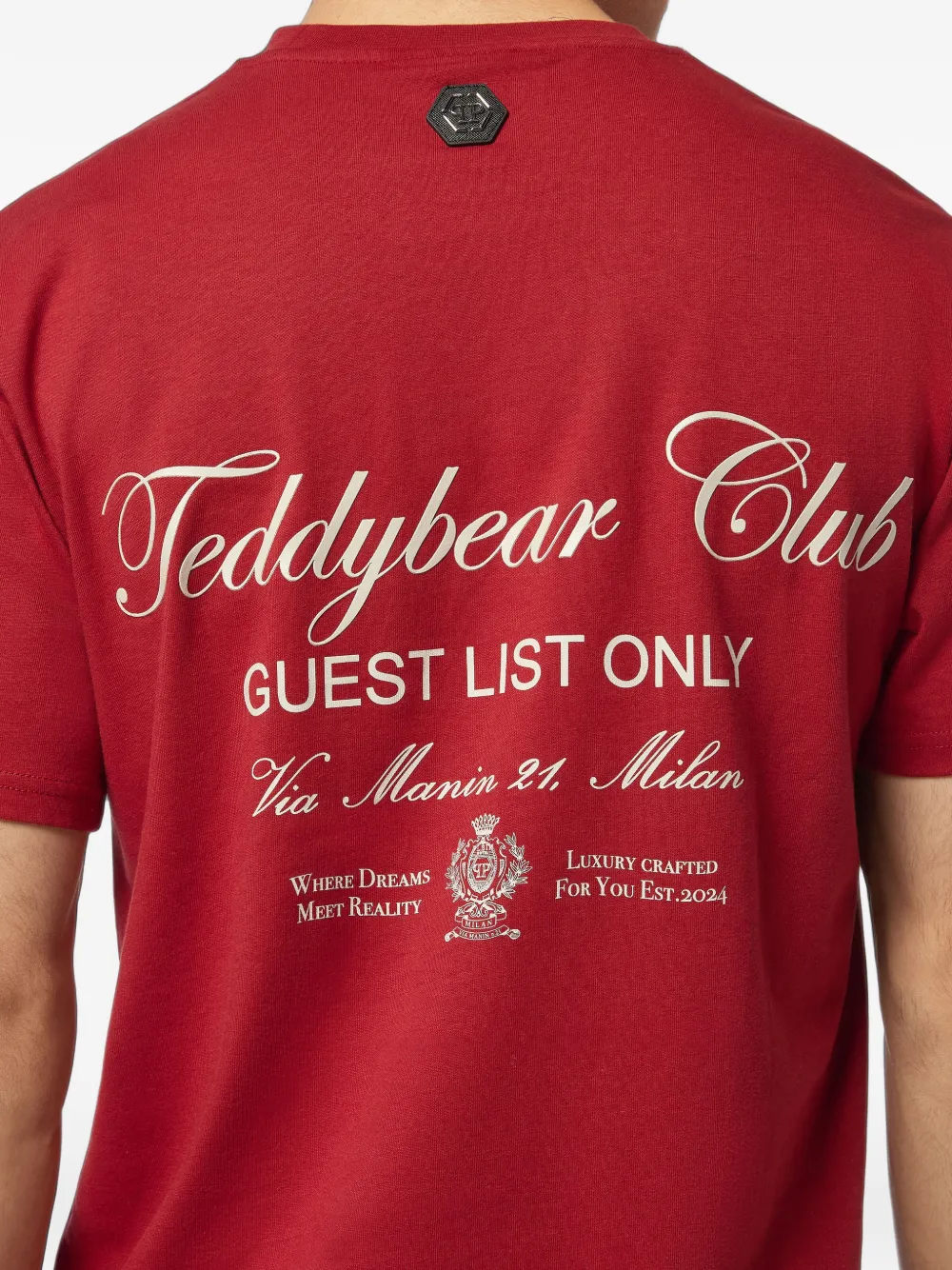 Philipp Plein T-shirt met teddybeerprint en stras Rood