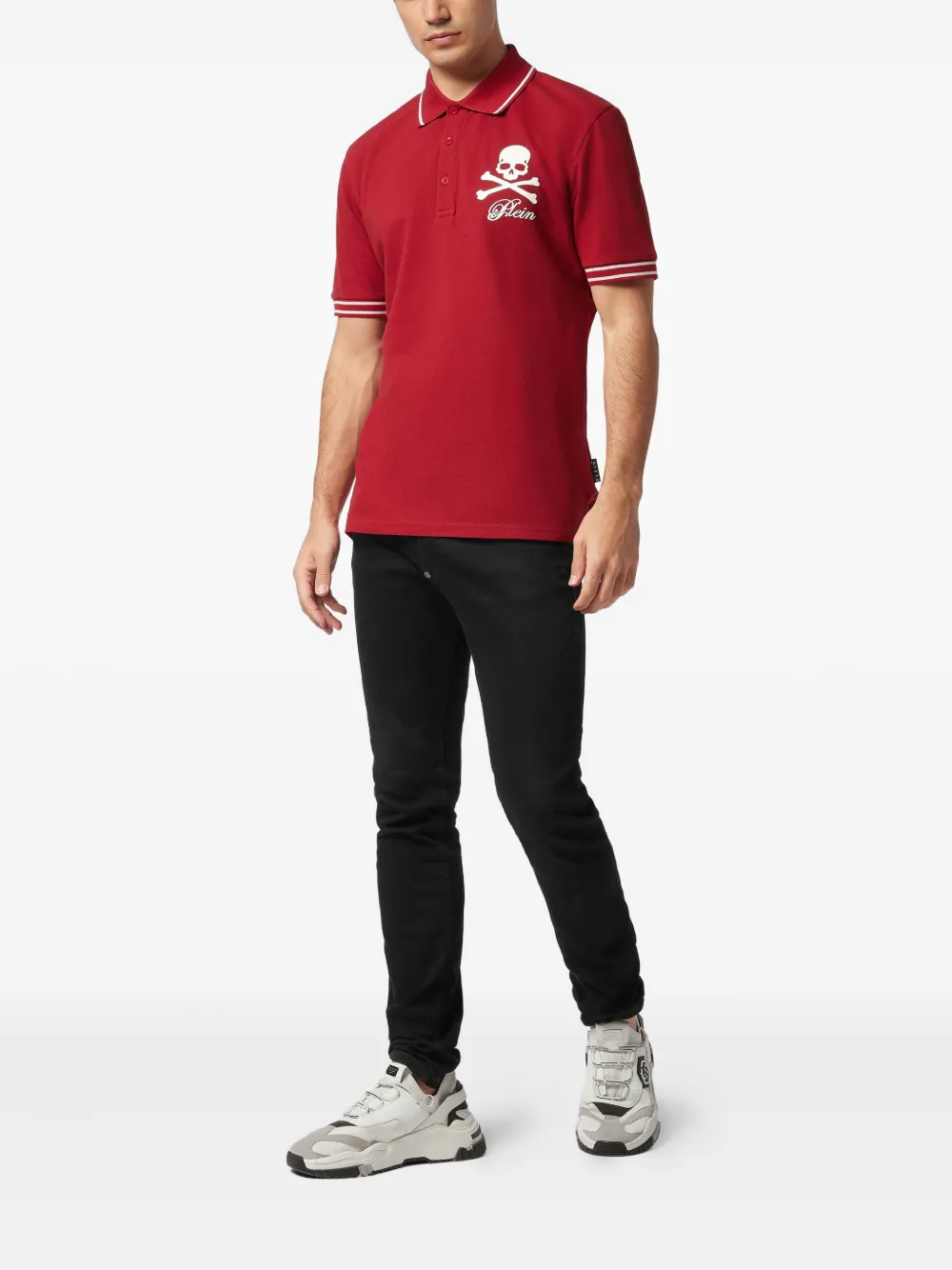 Philipp Plein skull-and-bones polo shirt Rood