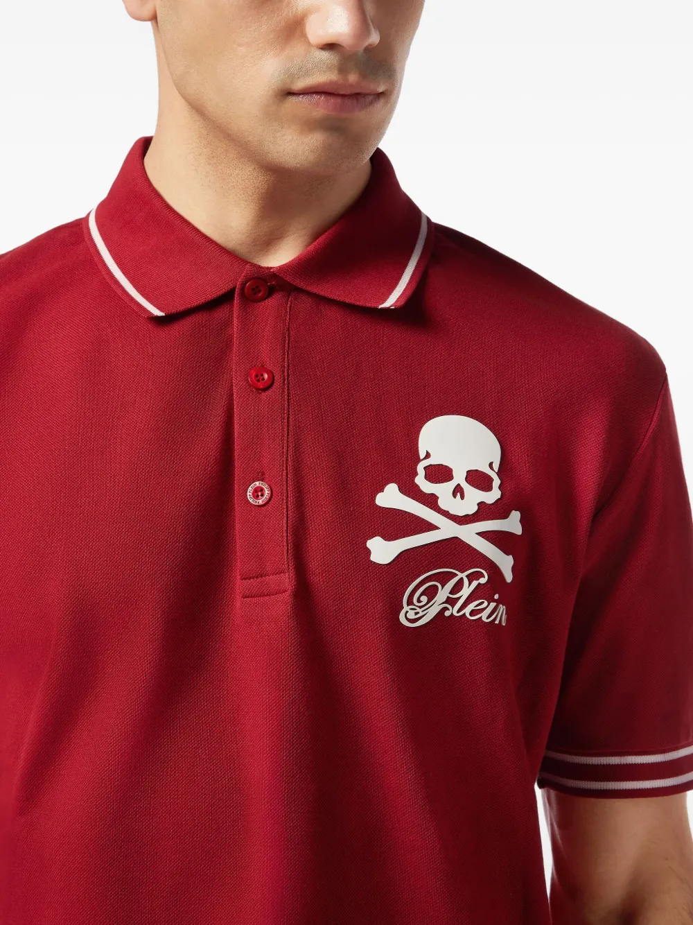 Philipp Plein skull-and-bones polo shirt Rood