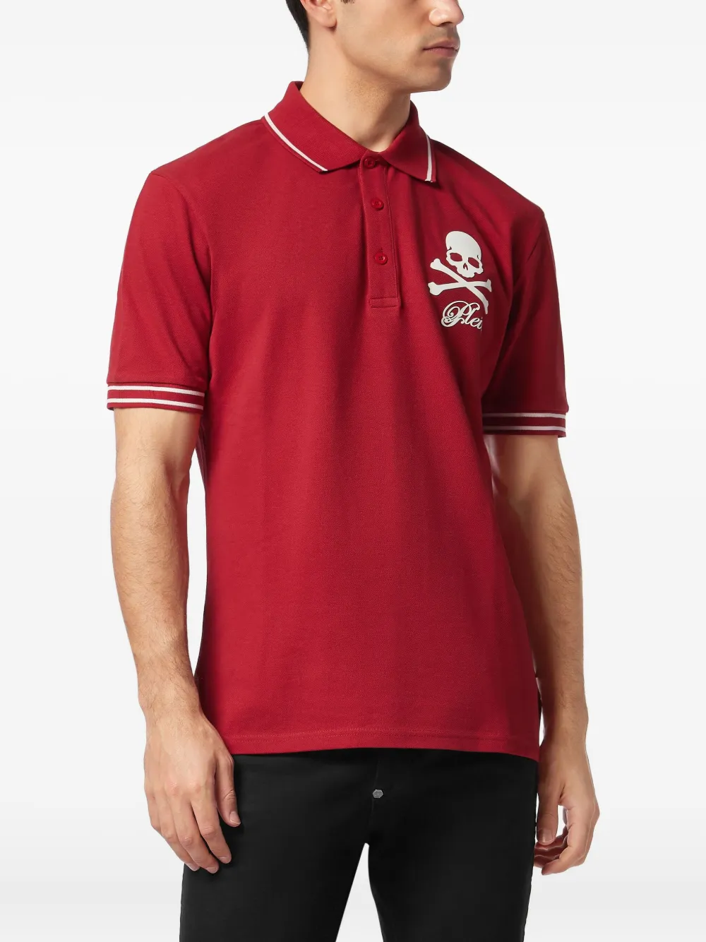 Philipp Plein skull-and-bones polo shirt Rood