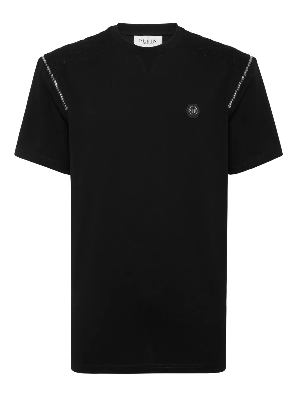 crew-neck zip-detail T-shirt