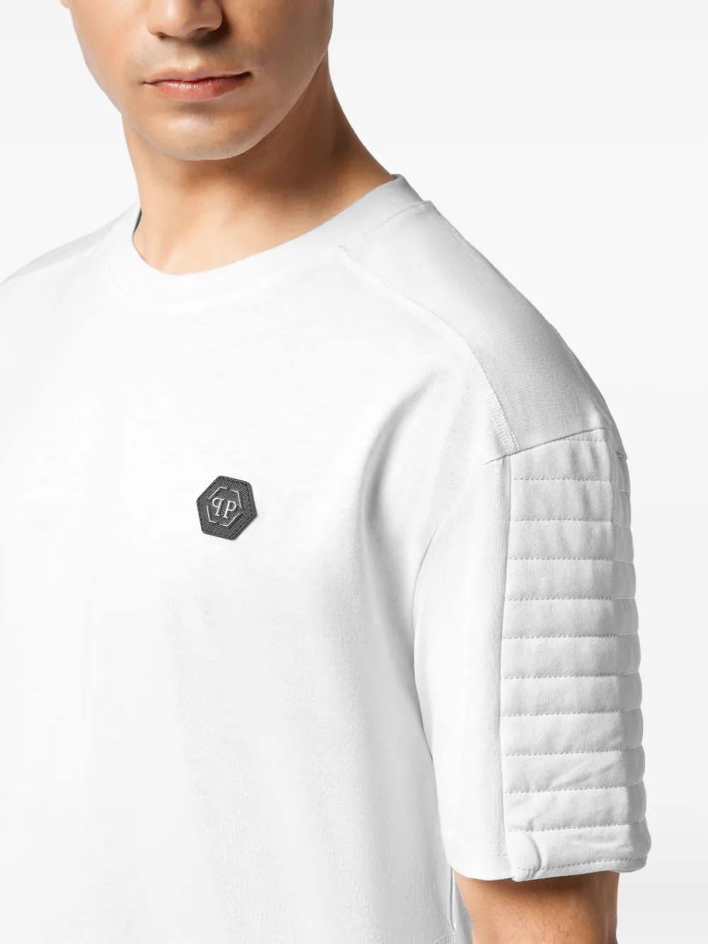 Philipp Plein T-shirt met gewatteerd vlak en ronde hals Wit