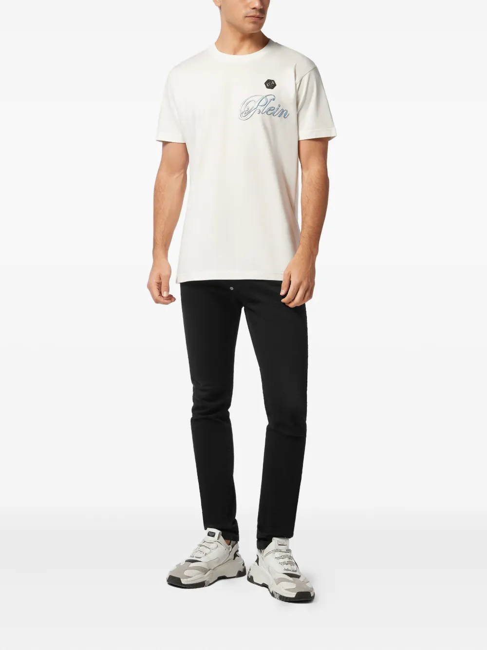 Philipp Plein skull-print cotton T-shirt Wit