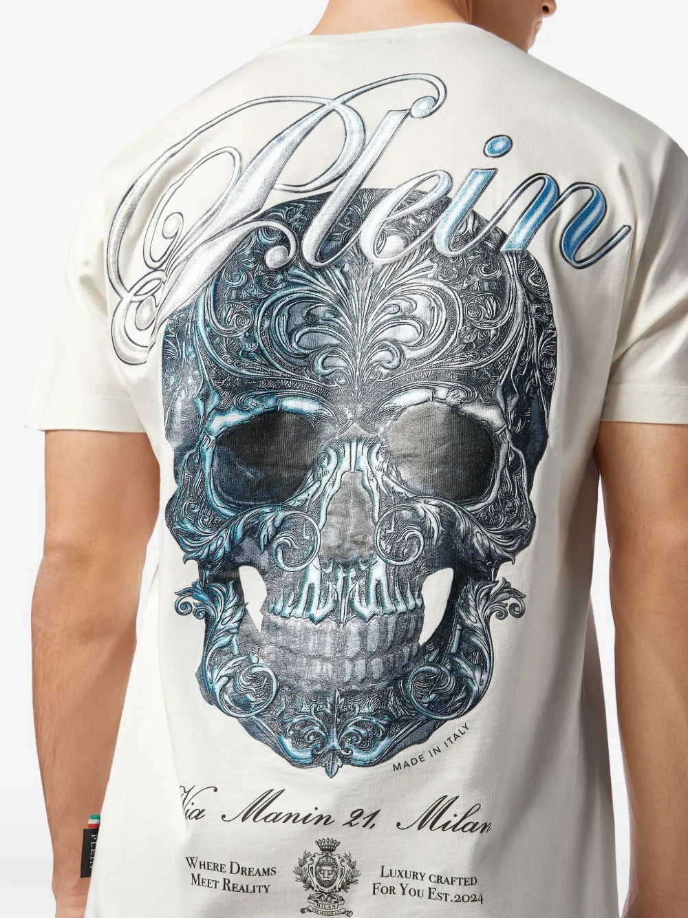 Philipp Plein skull-print cotton T-shirt Wit