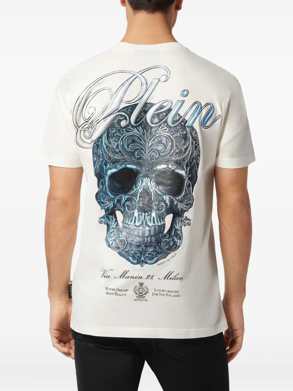 Philipp Plein skull-print cotton T-shirt Wit