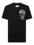 Philipp Plein crystal-skull V-neck T-shirt - Black
