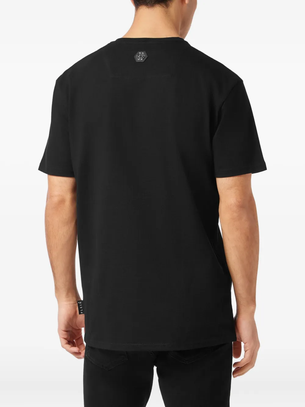 Philipp Plein crystal-skull V-neck T-shirt Zwart