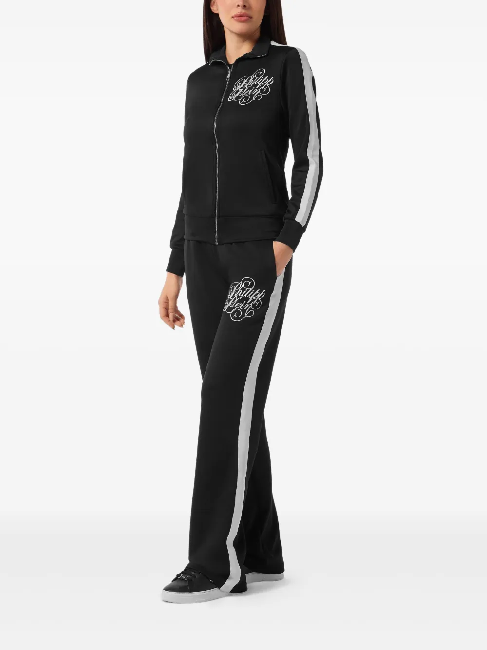 Philipp Plein Trainingsjack met gestreept detail Zwart