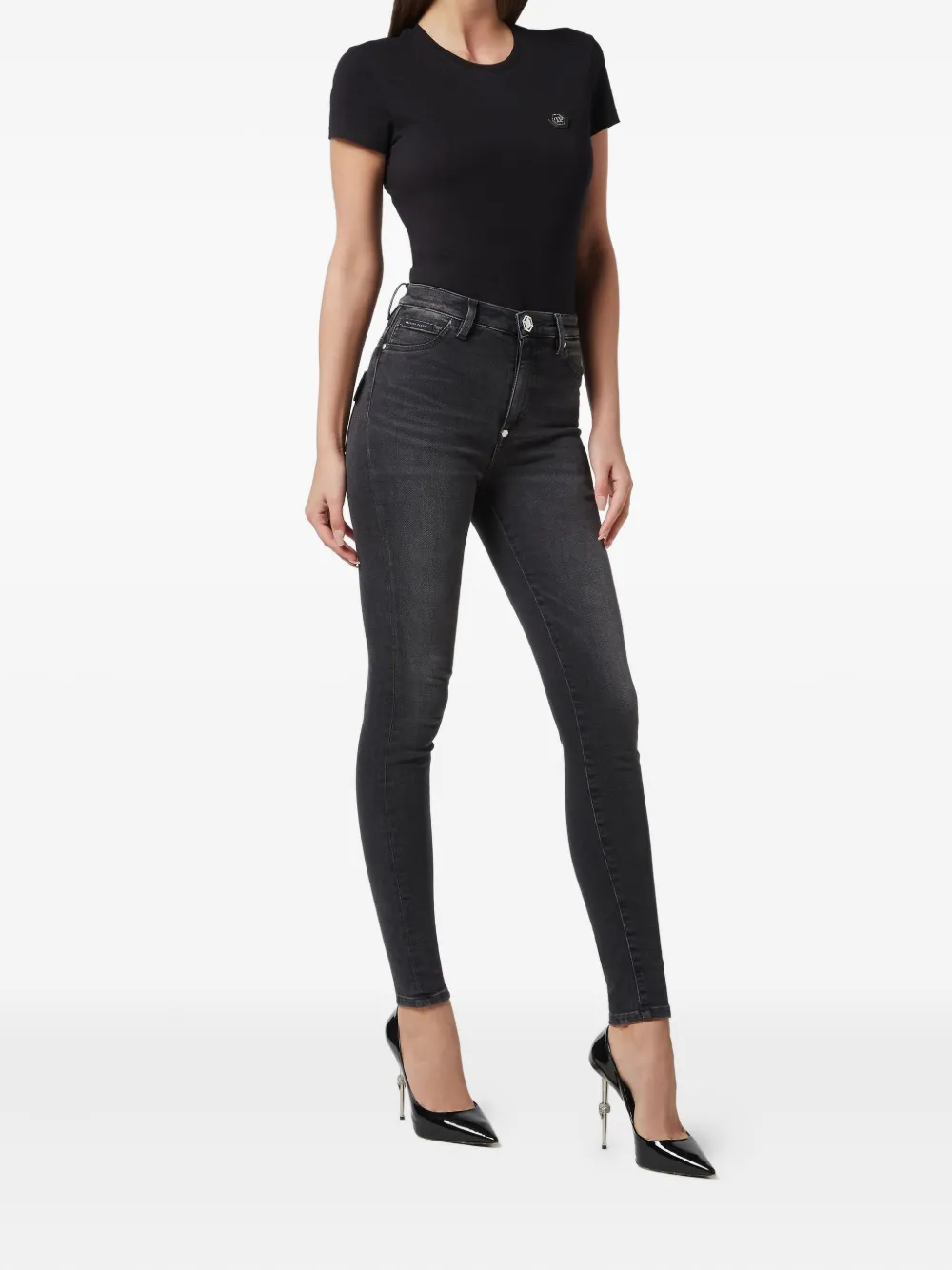 Philipp Plein Stretch-katoenen jeans Zwart