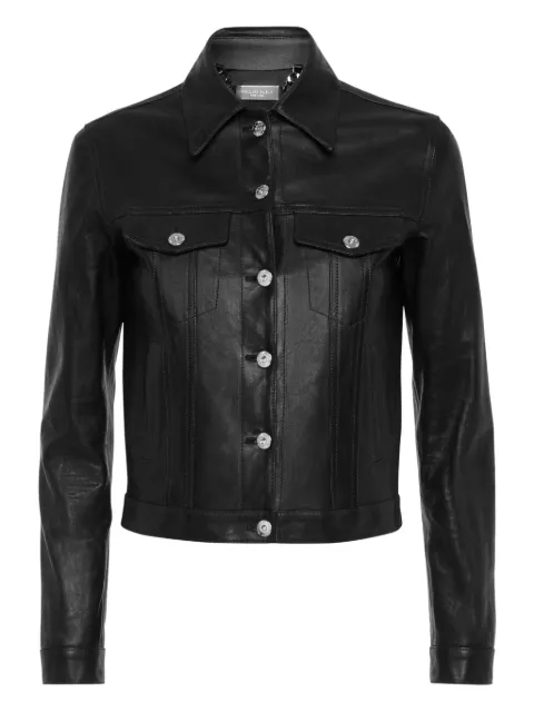Philipp Plein embroidered sheepskin jacket