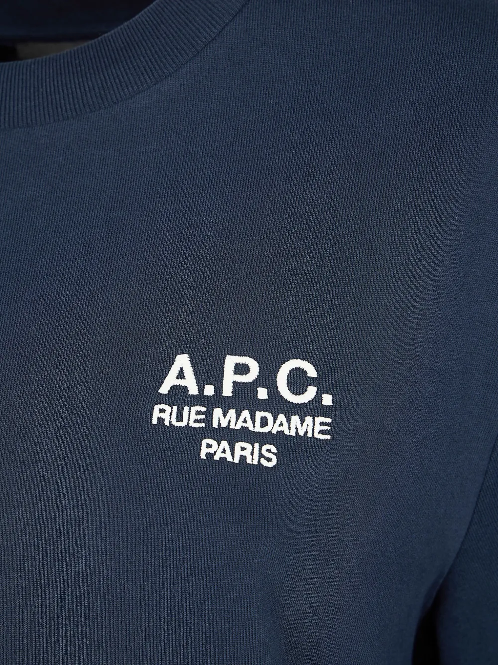 A.P.C. Katoenen T-shirt met geborduurd logo Blauw