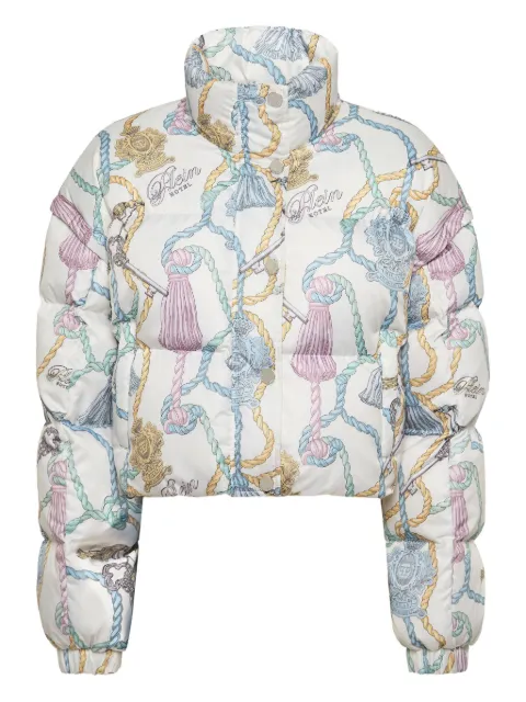 Philipp Plein tassel-key print puffer jacket