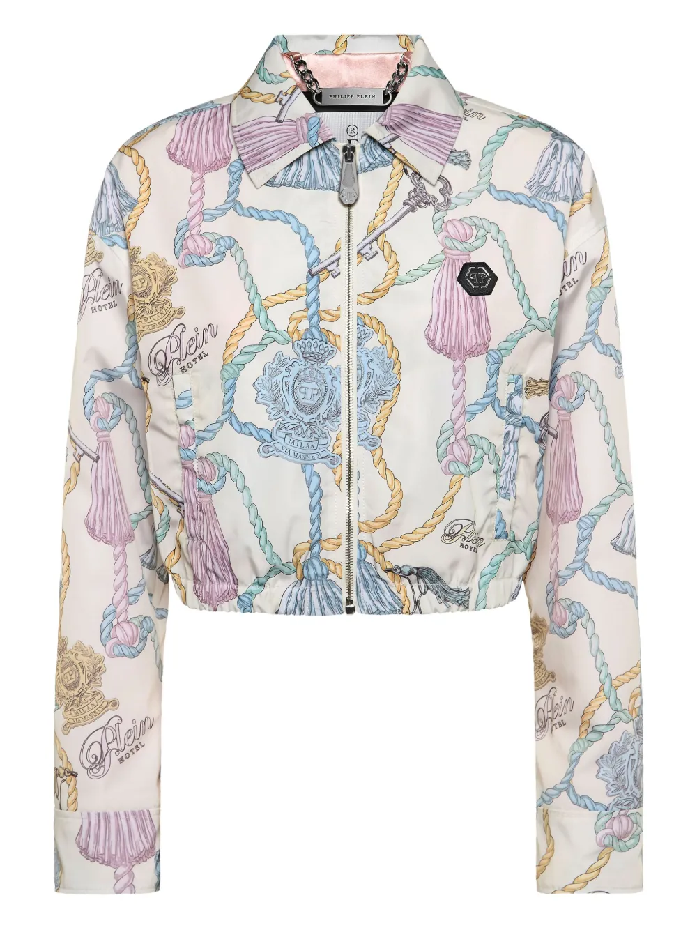Philipp Plein Jack met kwastjesprint Beige