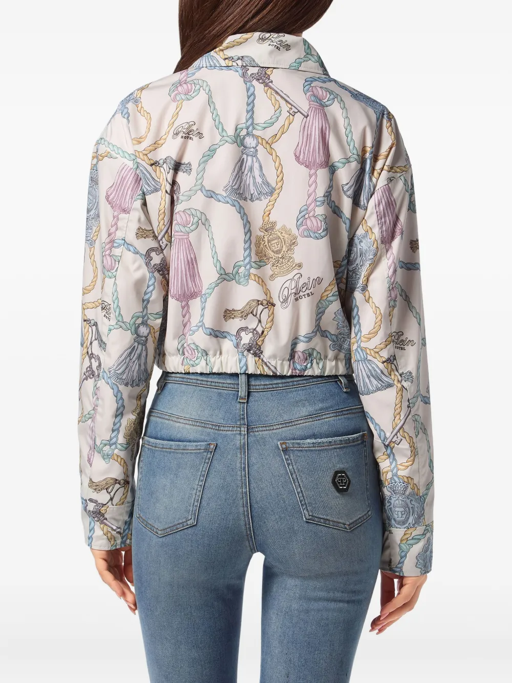 Philipp Plein Jack met kwastjesprint Beige