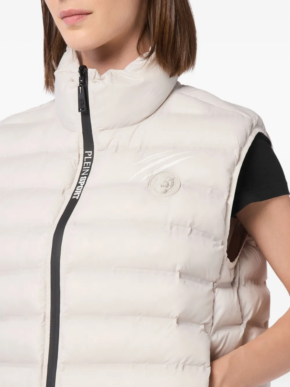 Plein Sport Bodywarmer met hoge hals Beige