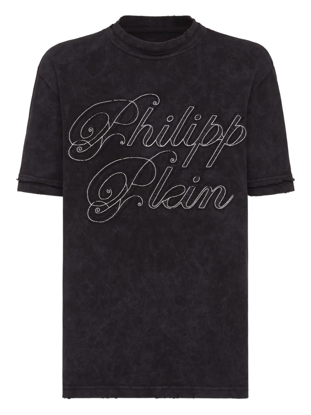 Philipp Plein embroidered-logo cotton T-shirt Zwart