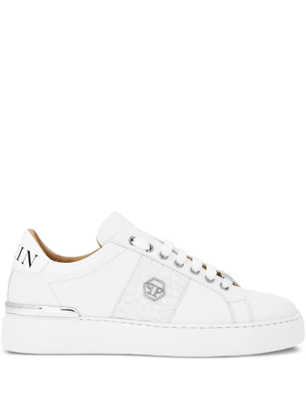 Philipp Plein leather-panel sneakers White