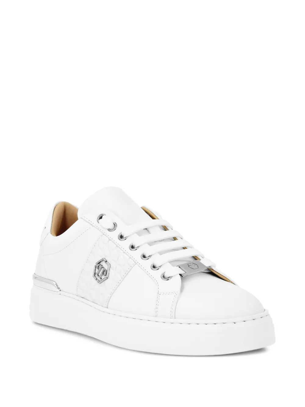 Philipp Plein leather-panel sneakers White