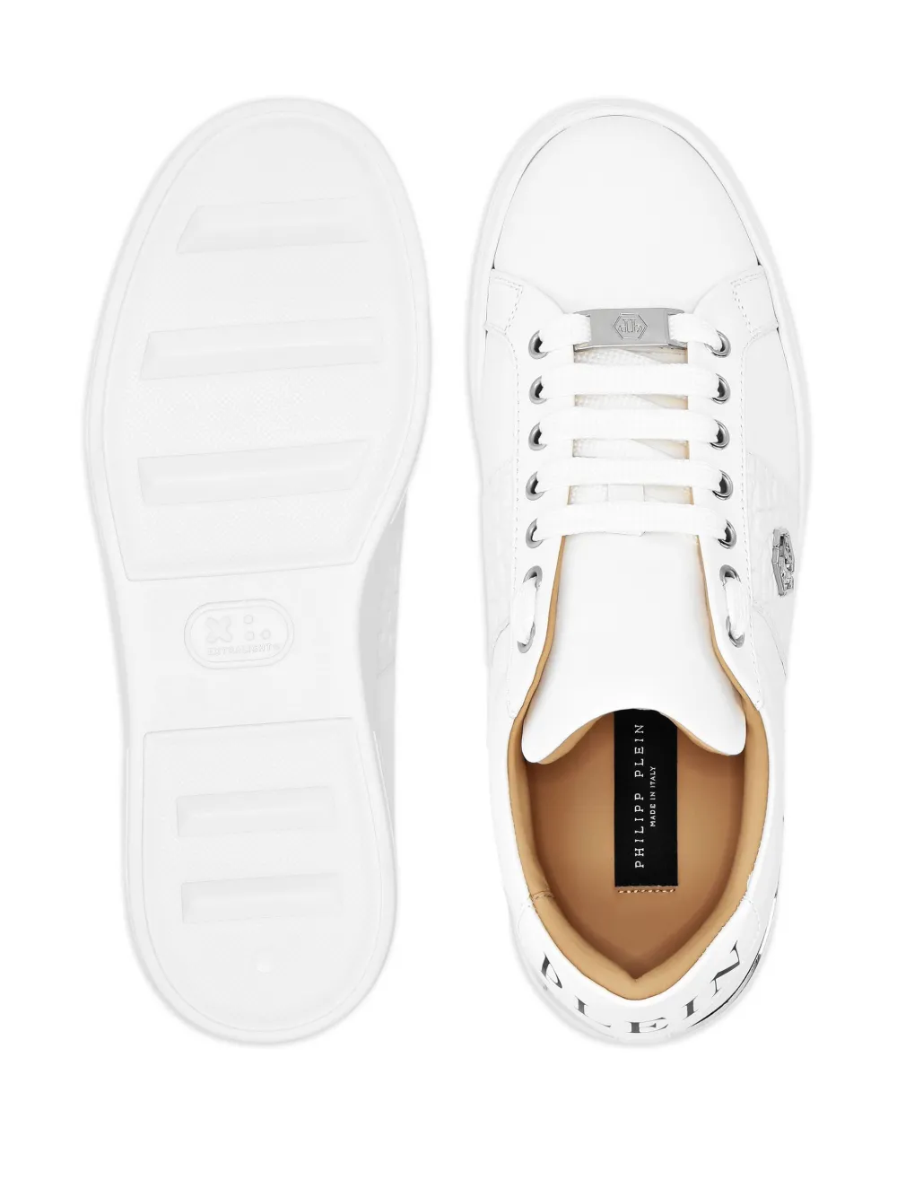 Philipp Plein leather-panel sneakers White