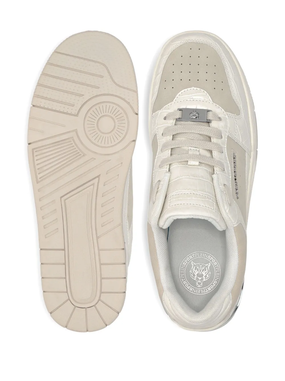 Plein Sport Sneakers met krokodillen-reliëf Beige