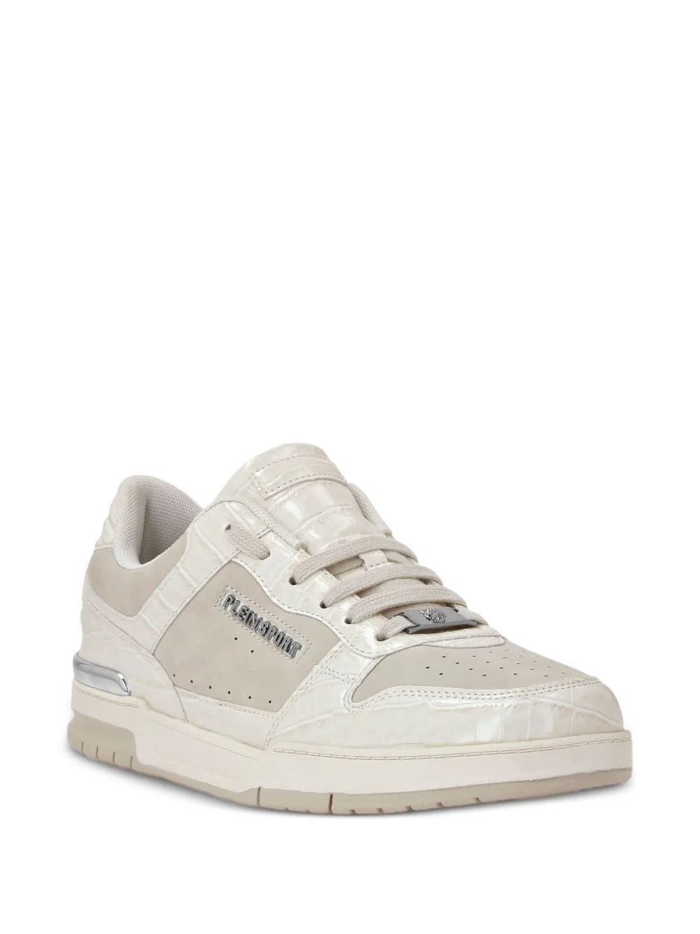 Plein Sport Sneakers met krokodillen-reliëf Beige