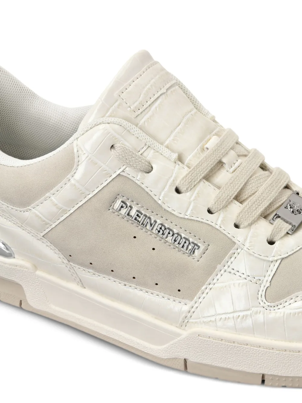Plein Sport Sneakers met krokodillen-reliëf Beige