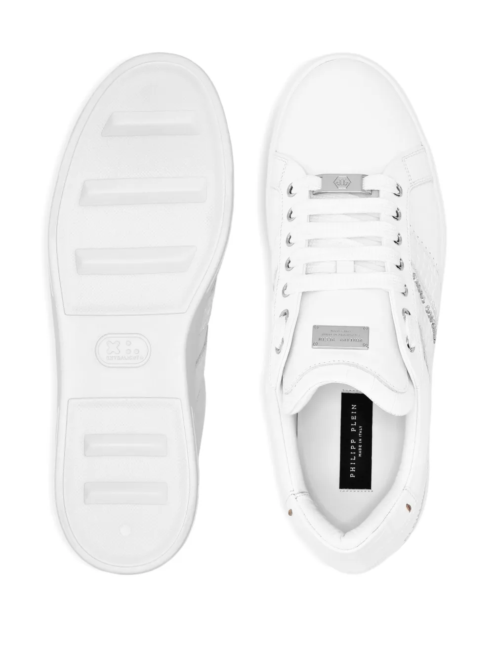 Philipp Plein logo-embellished leather sneakers White