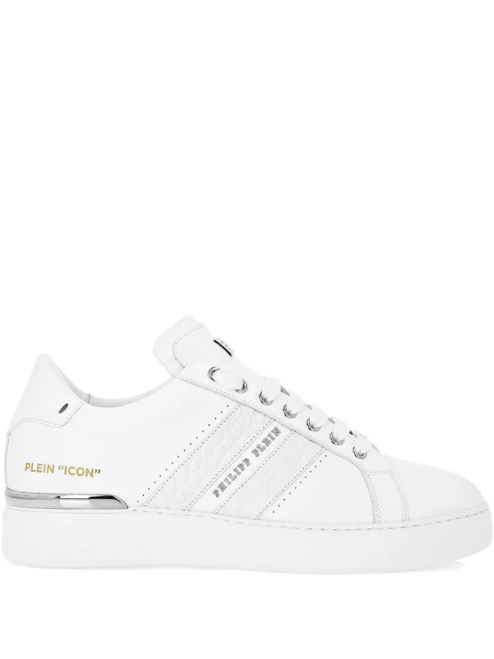Philipp Plein logo-embellished leather sneakers White