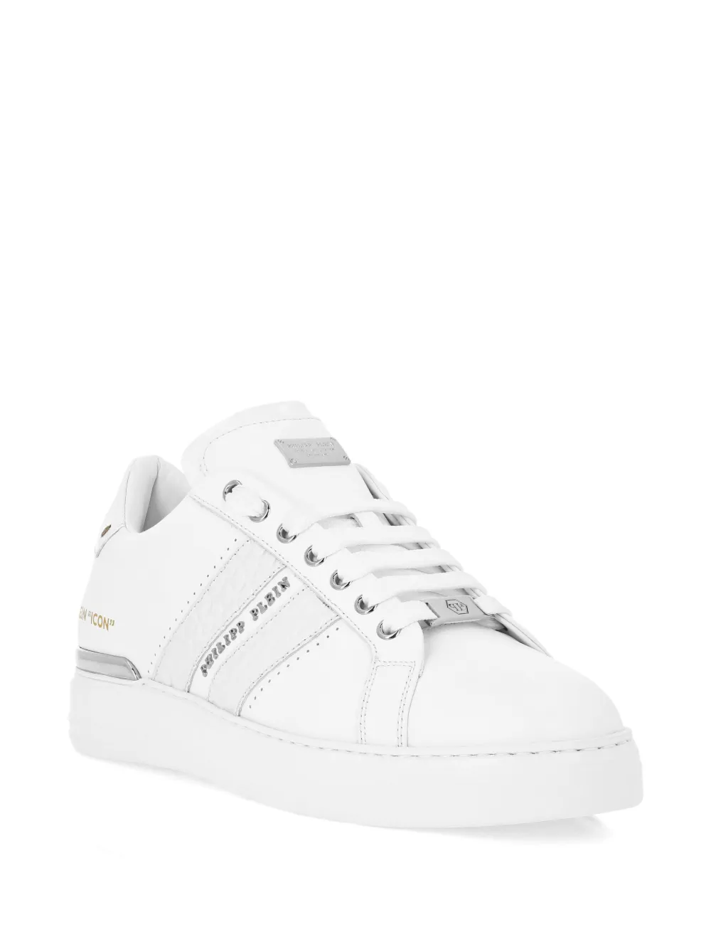 Philipp Plein logo-embellished leather sneakers White