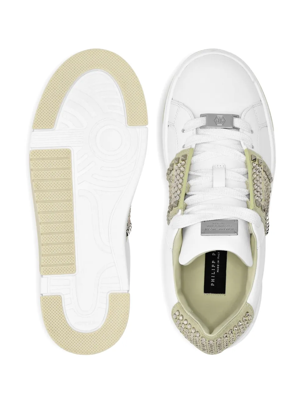 Philipp Plein rhinestone-embellished sneakers Neutrals