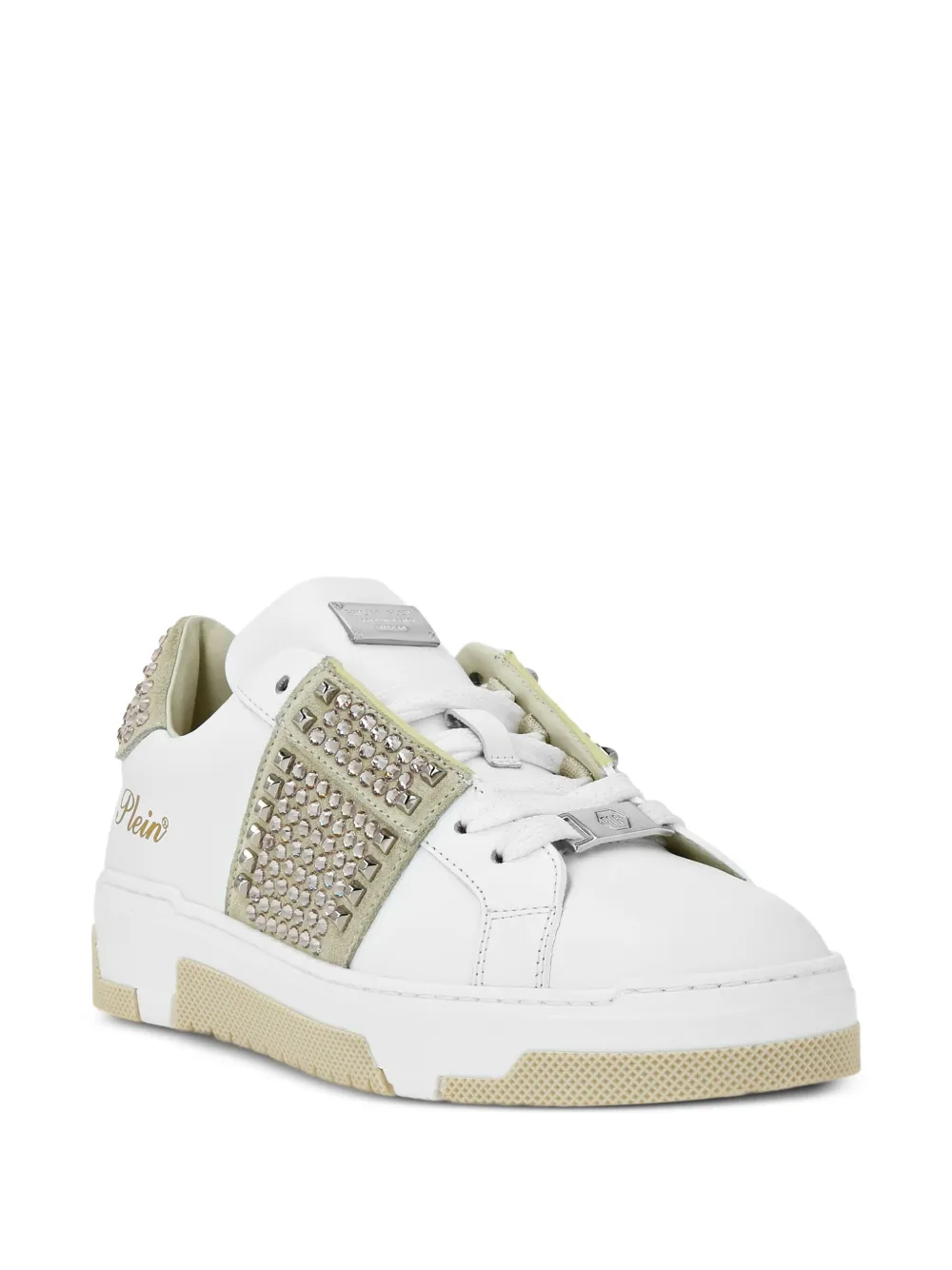 Philipp Plein rhinestone-embellished sneakers Neutrals