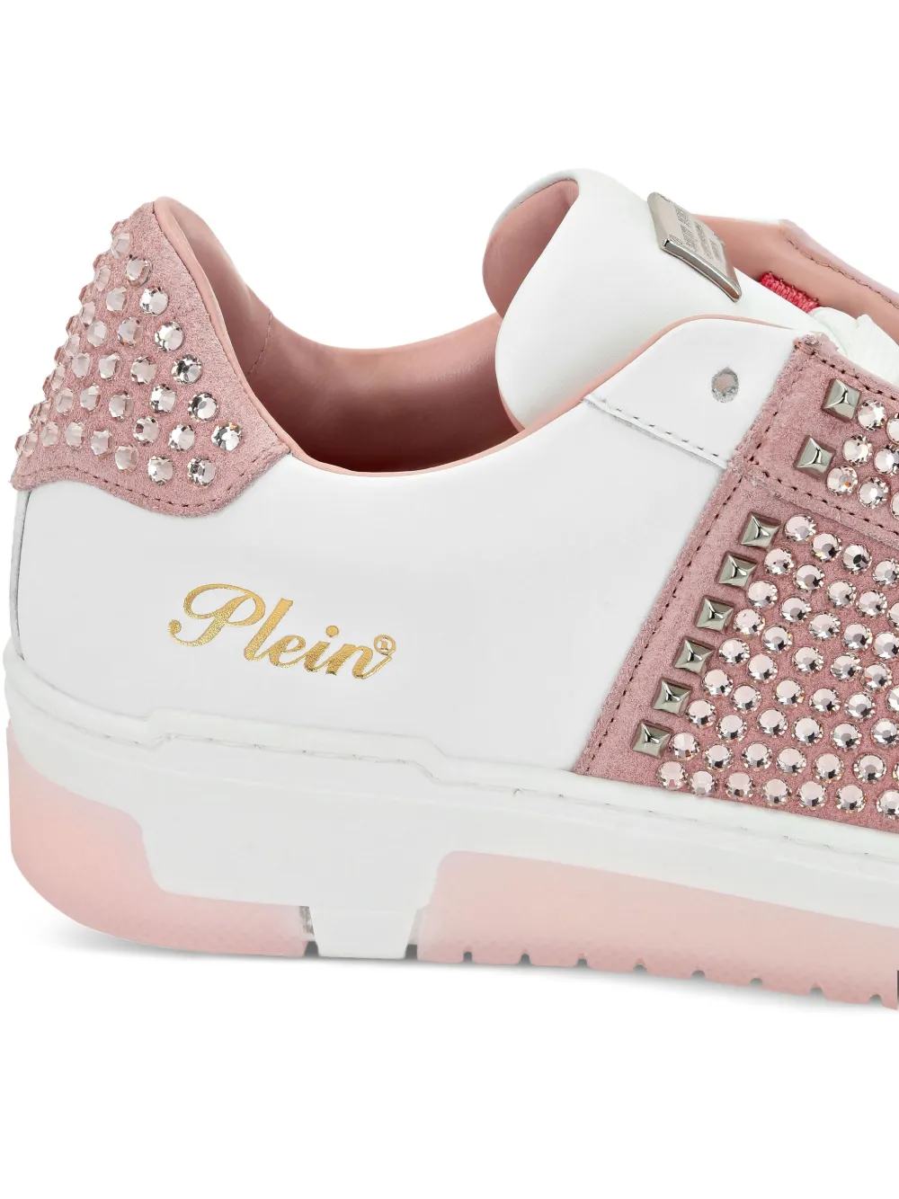 Philipp Plein studded leather sneakers Pink