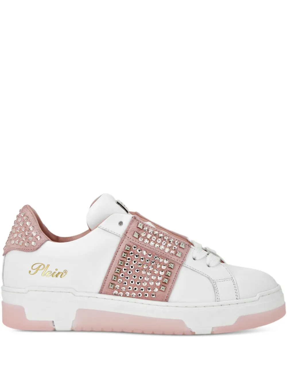Philipp Plein studded leather sneakers Pink