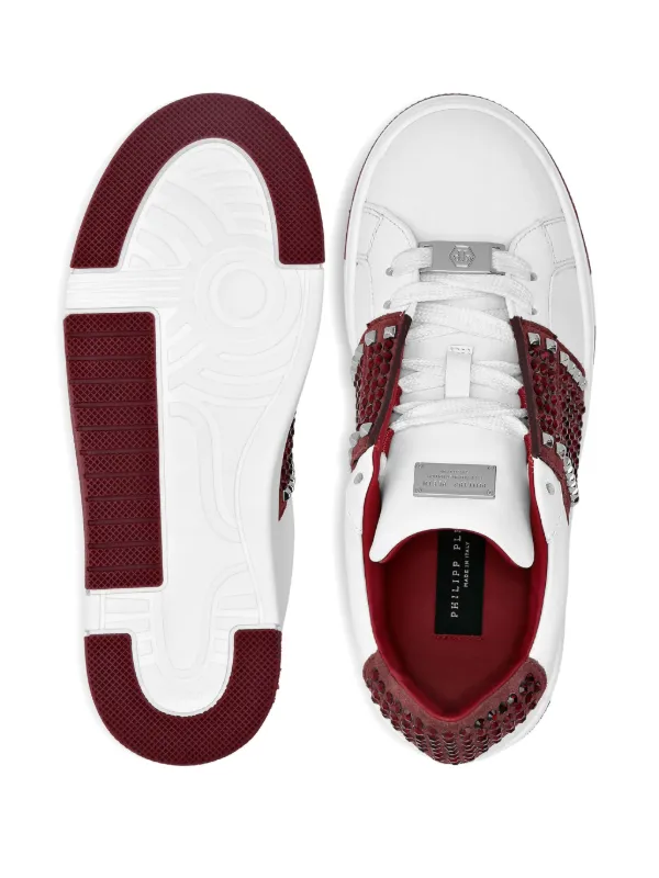 Philipp Plein stud-embellished low-top Sneakers Red FARFETCH JO