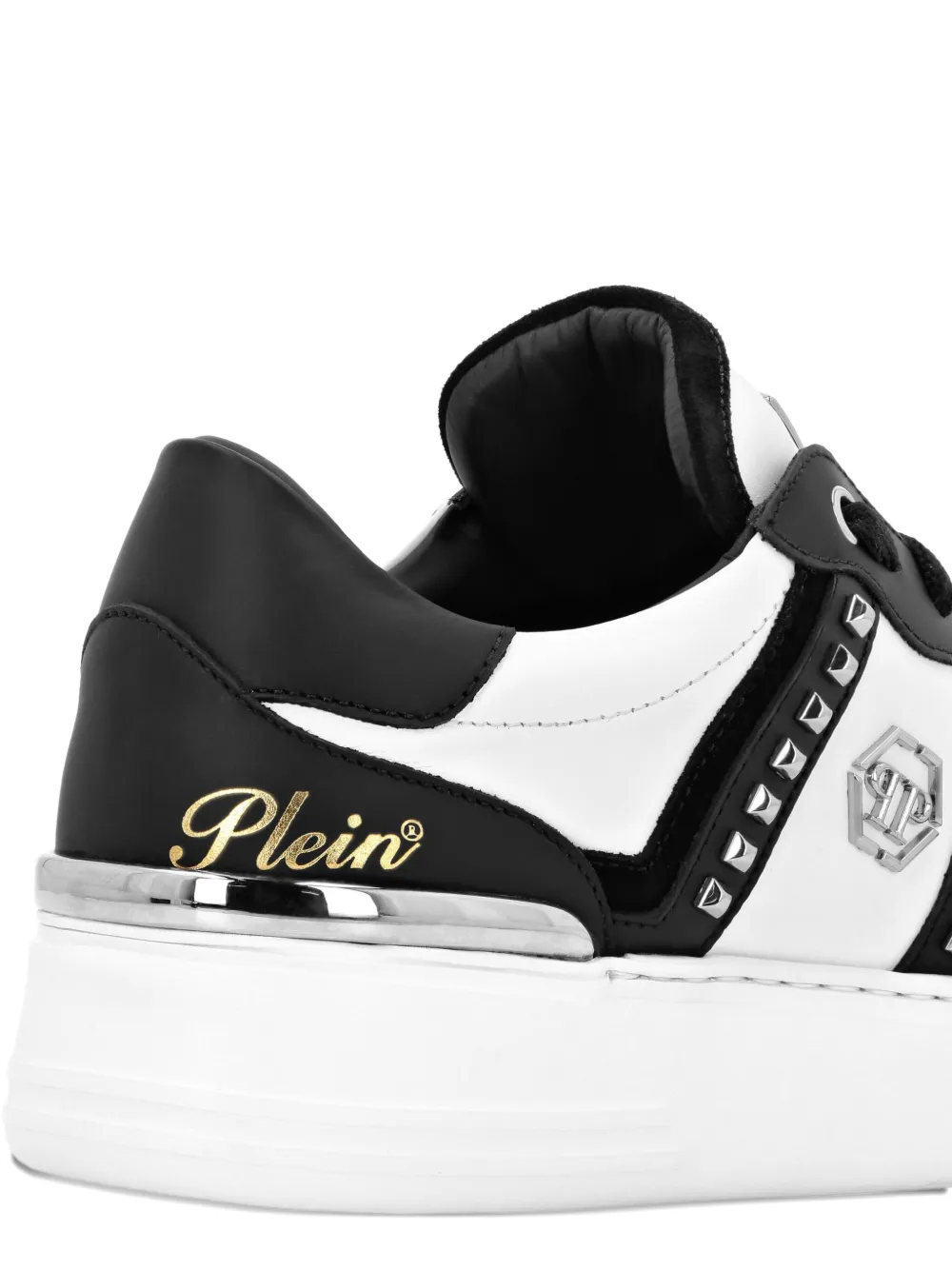 Philipp Plein studded panelled low-top sneakers Black