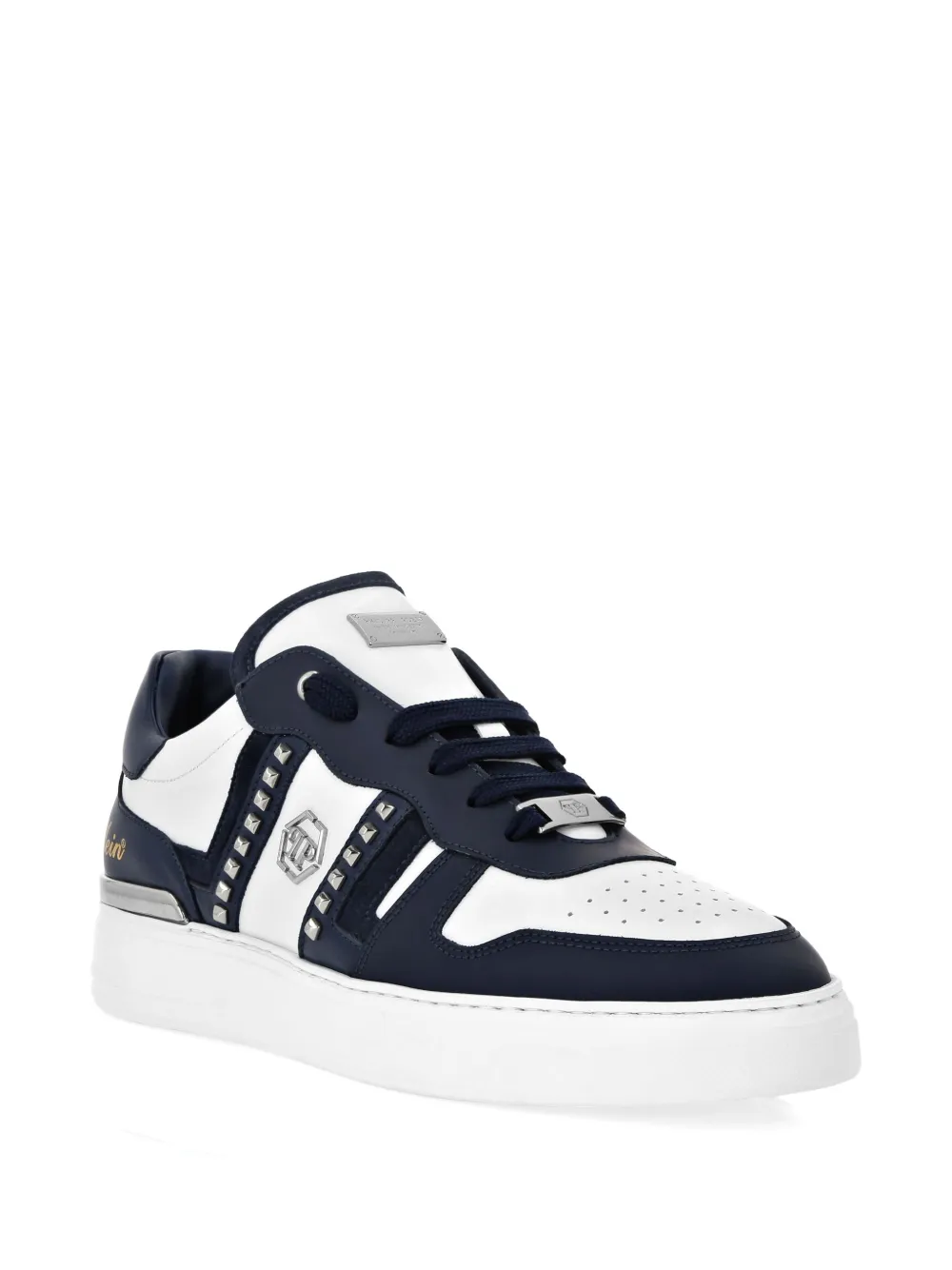 Philipp Plein studded panelled sneakers Blue