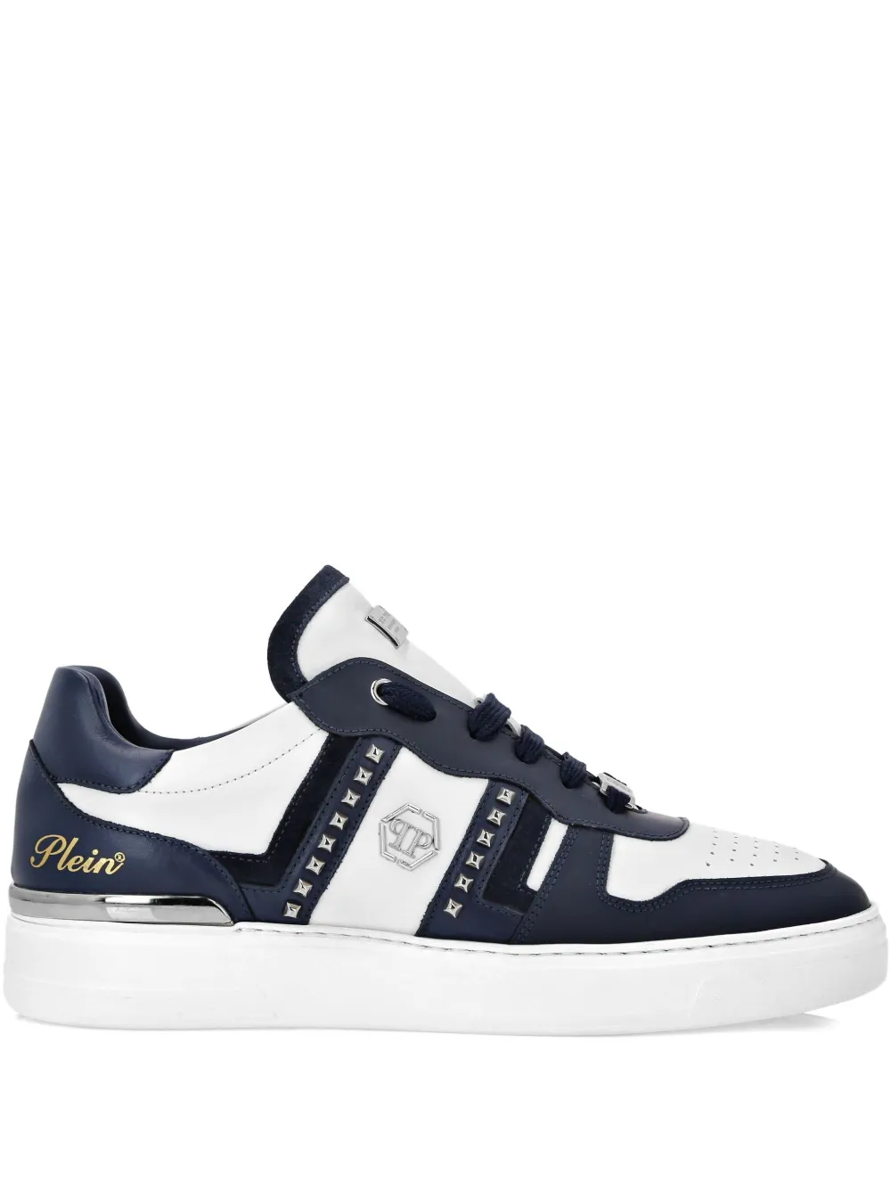 Philipp Plein studded panelled sneakers Blue