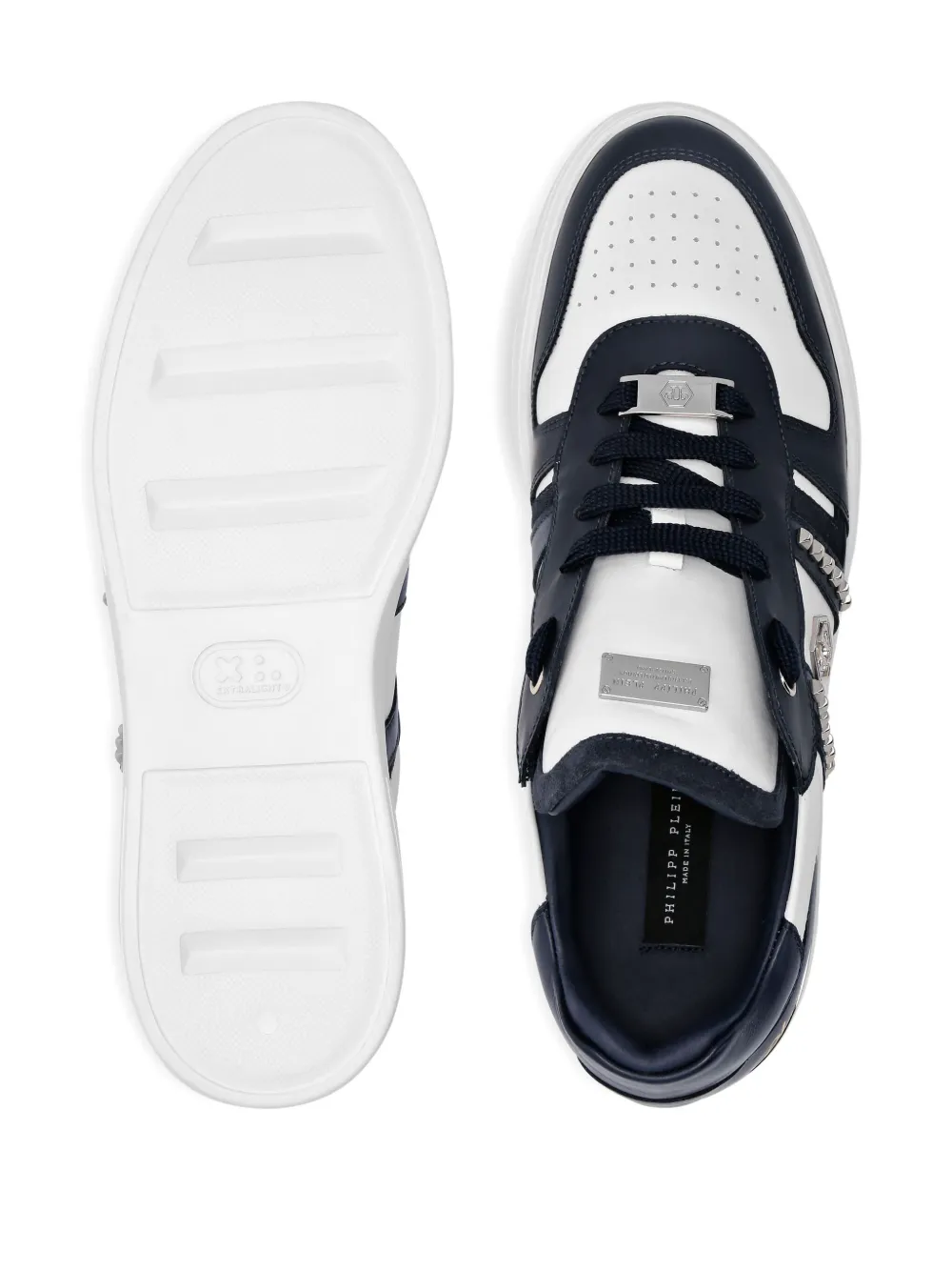 Philipp Plein studded panelled sneakers Blue